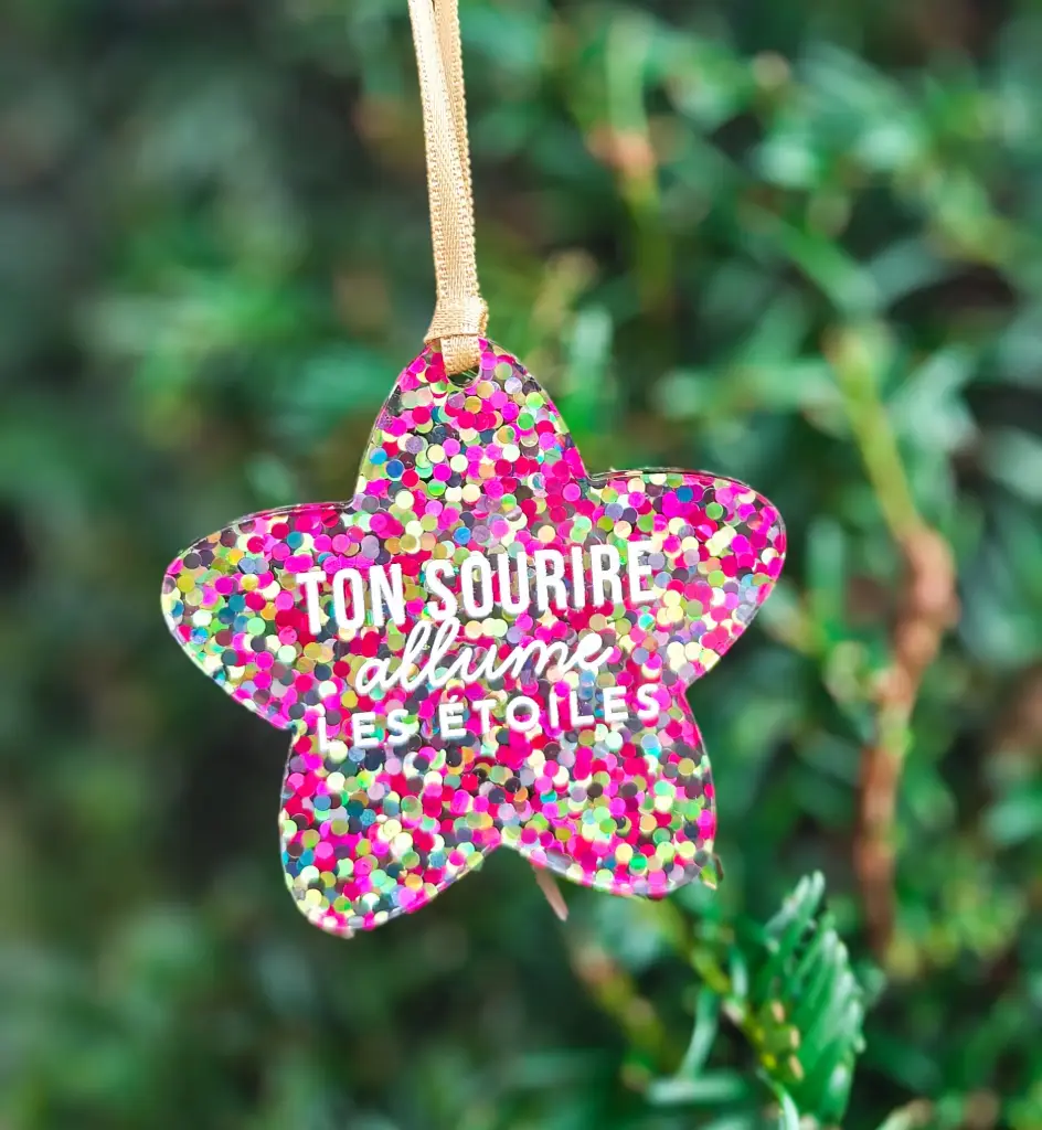 BOULE DE NOËL | étoile à paillettes